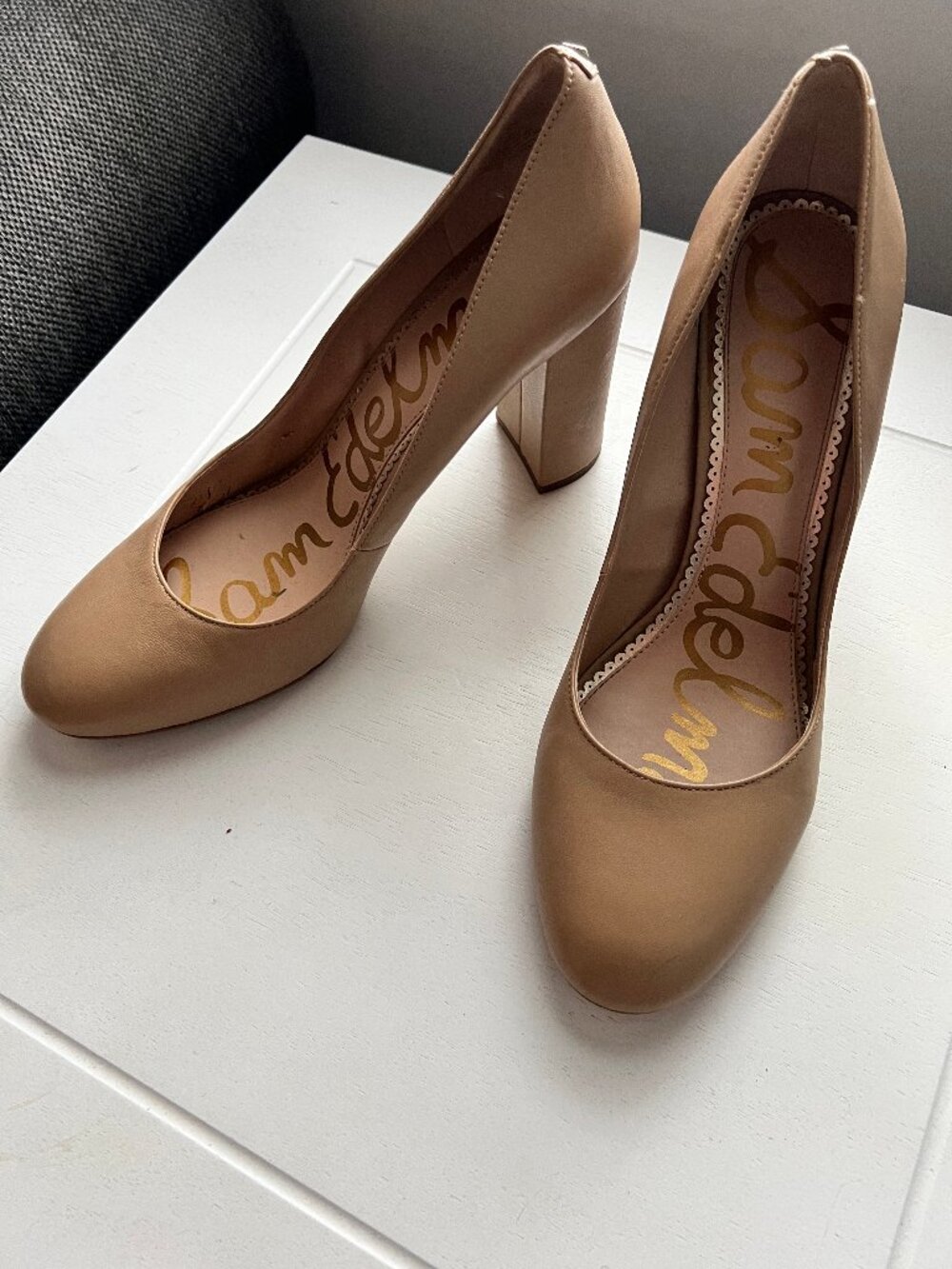 Sam Edelman Stillson pump in nude leather size 11